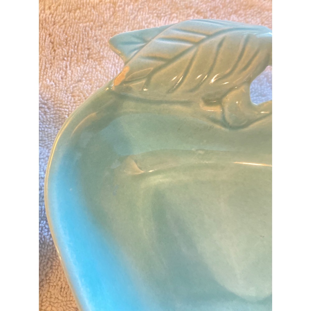 Vintage Hoenig of California 734 Aqua Turquoise Apple Ceramic Bowls Set of 2 MCM - Picture 5 of 6